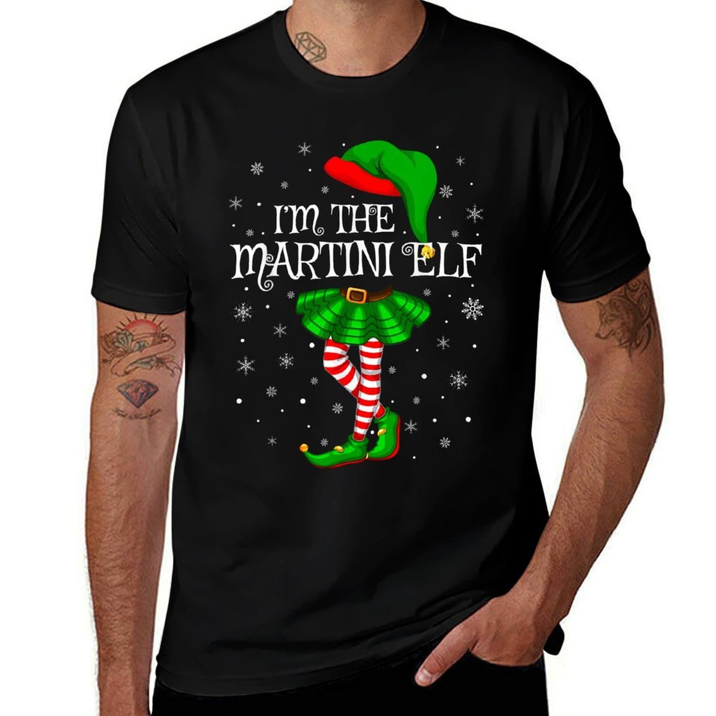 Matching Family Group Im The Martini Elf Christmas  Moisture-wicking T-Shirt