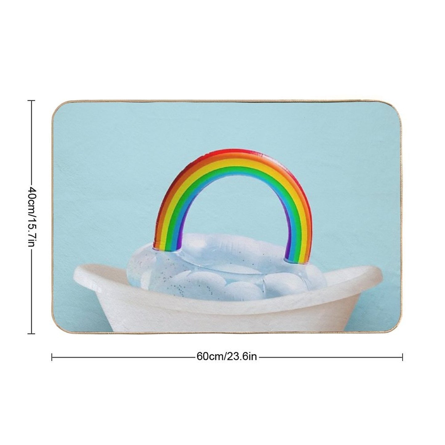 Playing Raibow Cloud in Bathtub  Versatile Bath Mat