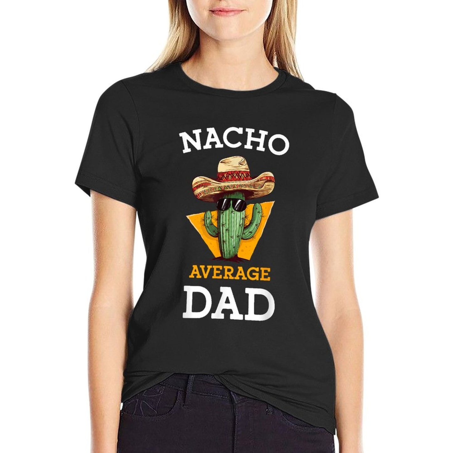 Nacho Average Dad Cactus Funny Mexican Father Cinco De Mayo  Relaxed-fit T-Shirt