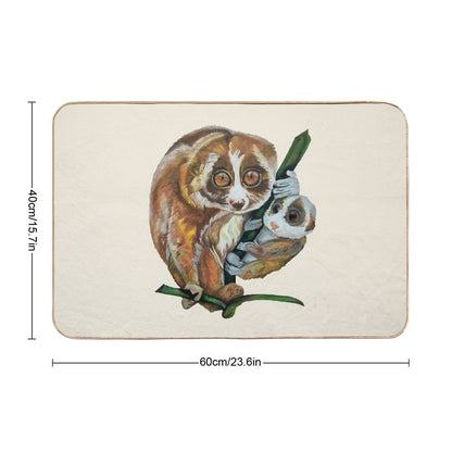 Slow Loris with Baby  Toxin-Free Bath Mat