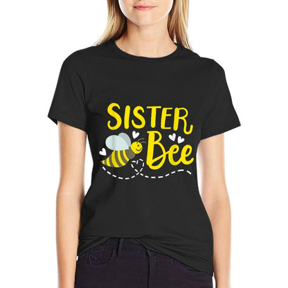 Sister Bee Cute Beekeeping Birthday Party Matching Family  Fade-proof Color T-Shirt