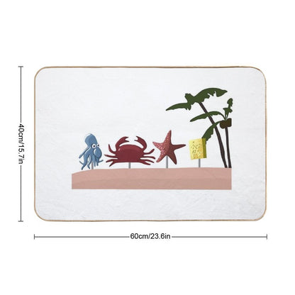 Realistic Spongebob Character Illustration  Anti-Trip Bath Mat