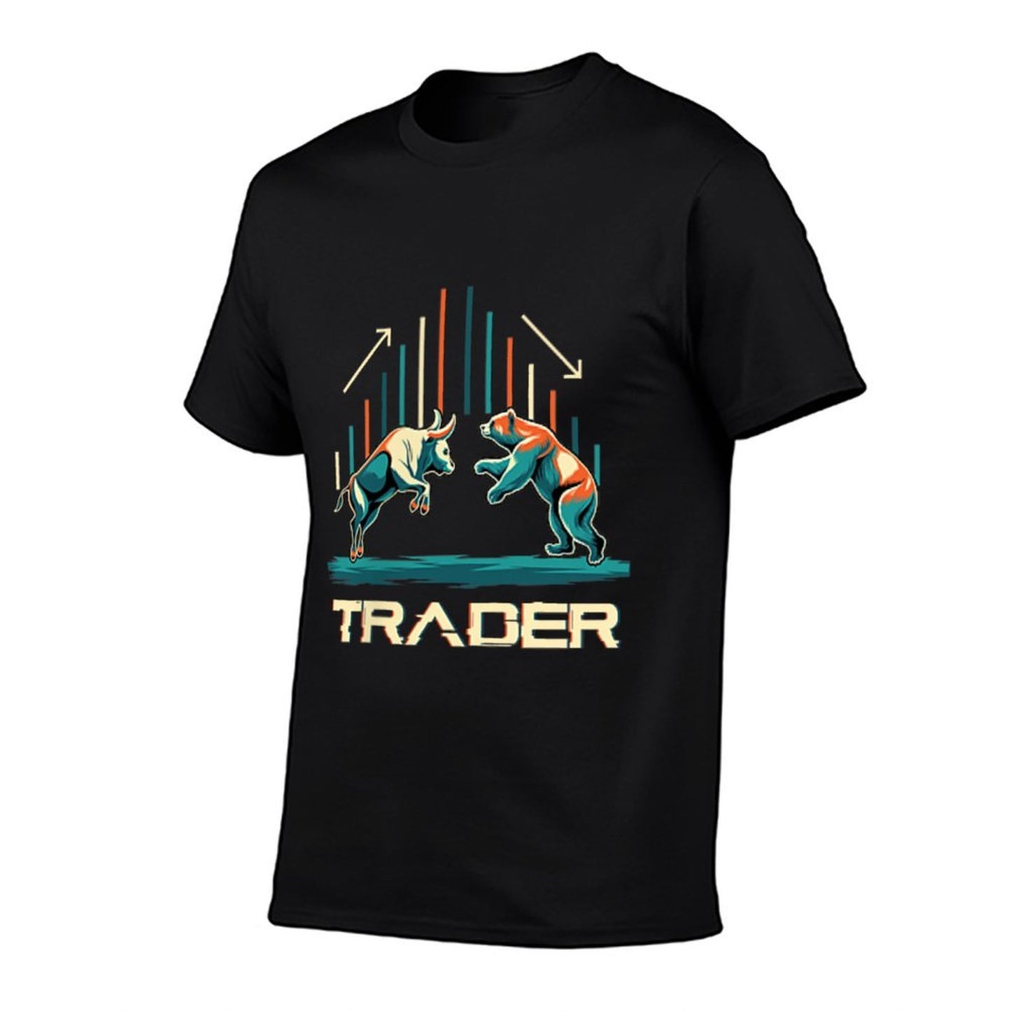 Bull And Bear Trader Stock Market Minimalist  Cotton T-Shirt