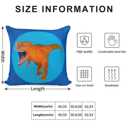 T-Rex Square Soft Luxury Feel Throw Pillow
