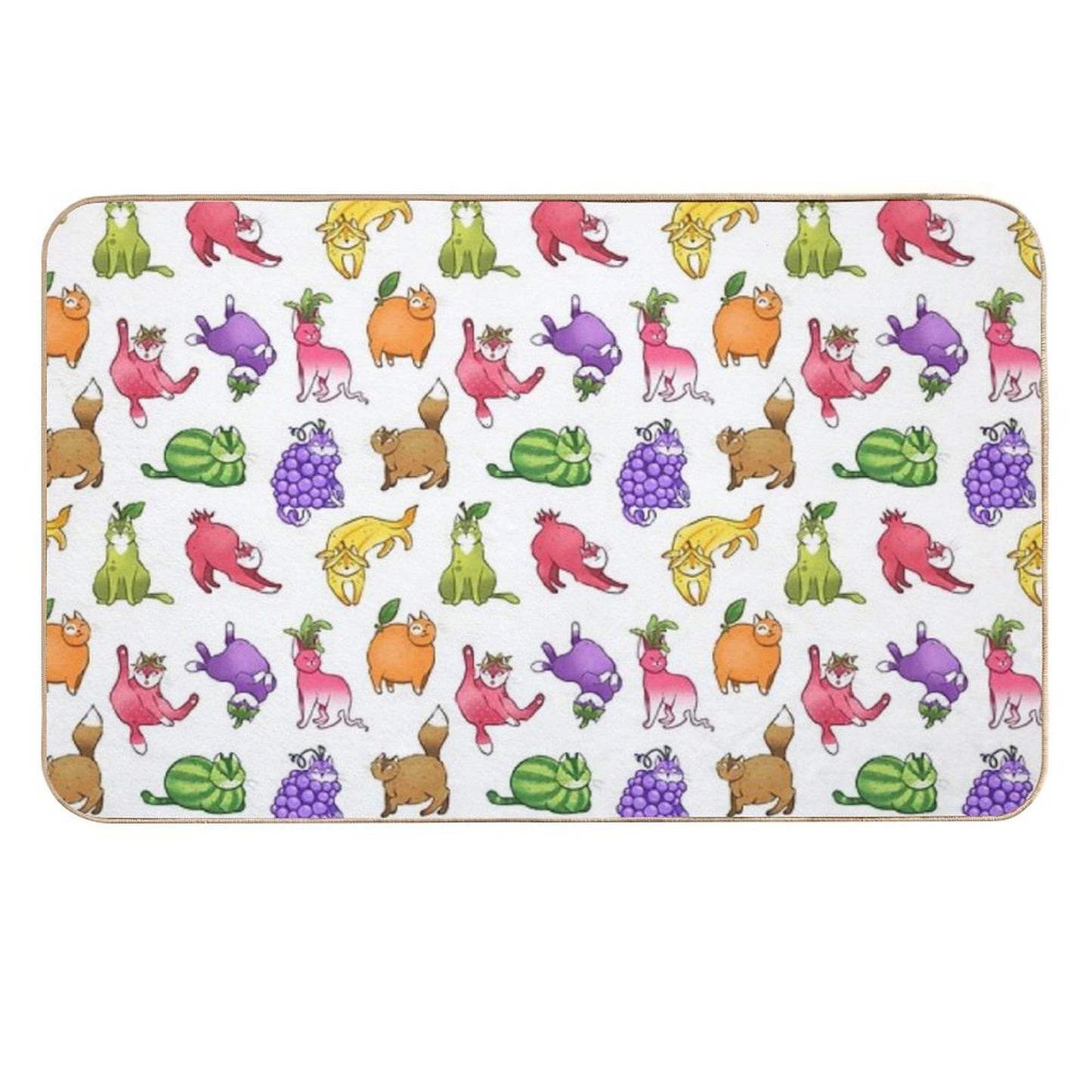 Fruit Cats  Slip-Resistant Bath Mat