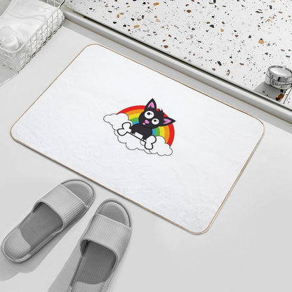 Cat on Rainbow  Toxin-Free Bath Mat