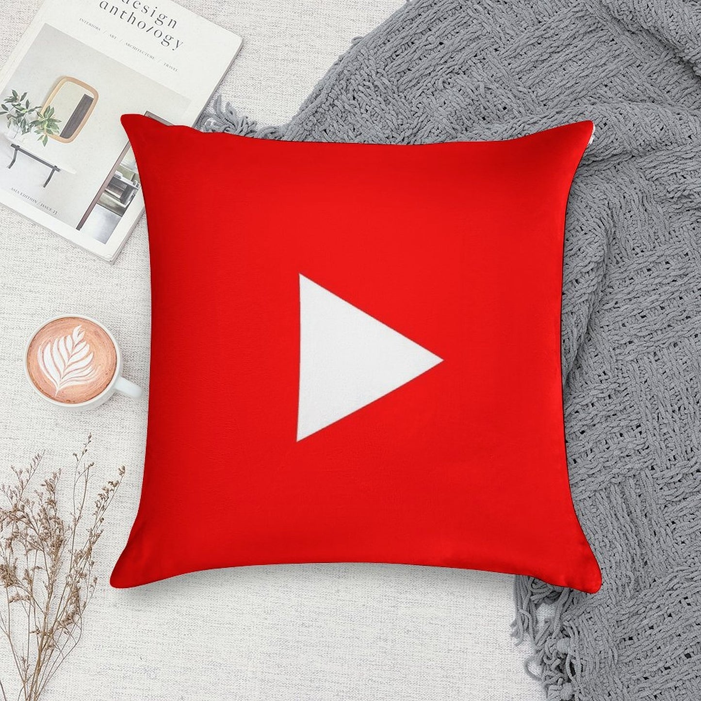 YouTube Pillow Soft Easy Maintenance Throw Pillow