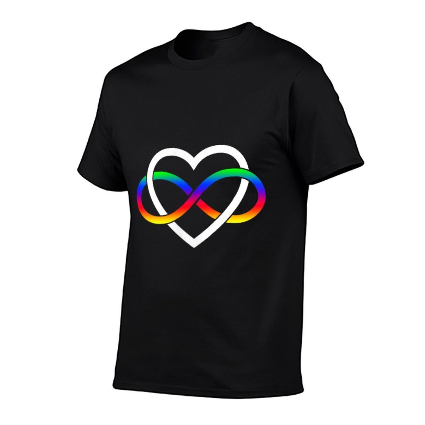 Autism Rainbow Infinity Symbol Autism Infinity Heart Simple  Heathered Texture T-Shirt