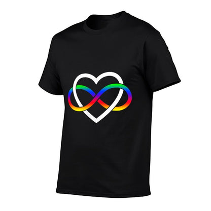 Autism Rainbow Infinity Symbol Autism Infinity Heart Simple  Heathered Texture T-Shirt