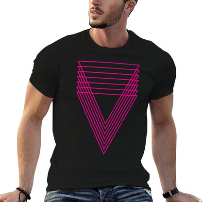 Geometric 7 Overlapping Triangles Geometry Art Distressed Premium  Trendy Pattern T-Shirt