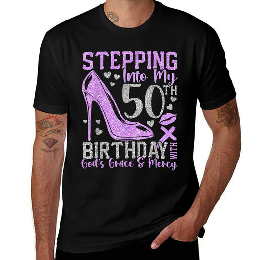 High Heels Stepping Into My 50th Birthday 50 And Fabulous  Moisture-wicking T-Shirt