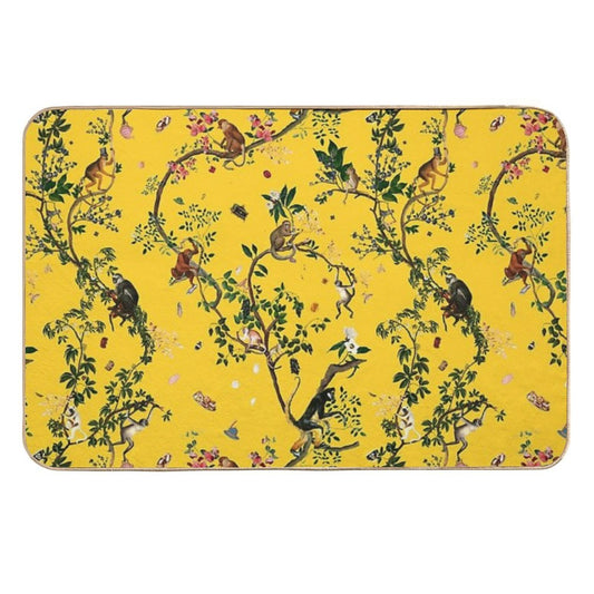 Monkey World Yellow  Eco-Friendly Bath Mat