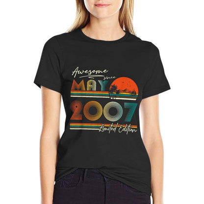 Awesome Since May 2007 Vintage Retro 18th Birthday Boys Girl  Affordable Price T-Shirt