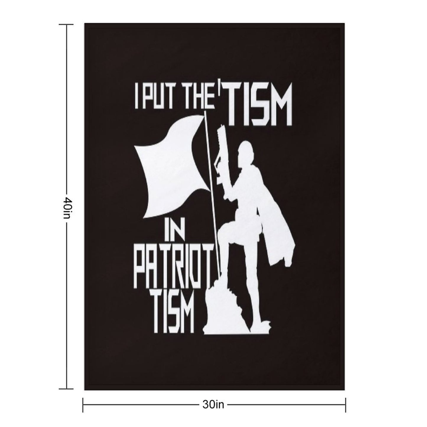 I Put The Tism In Patriotism White Shrink-resistant Throw Blanket