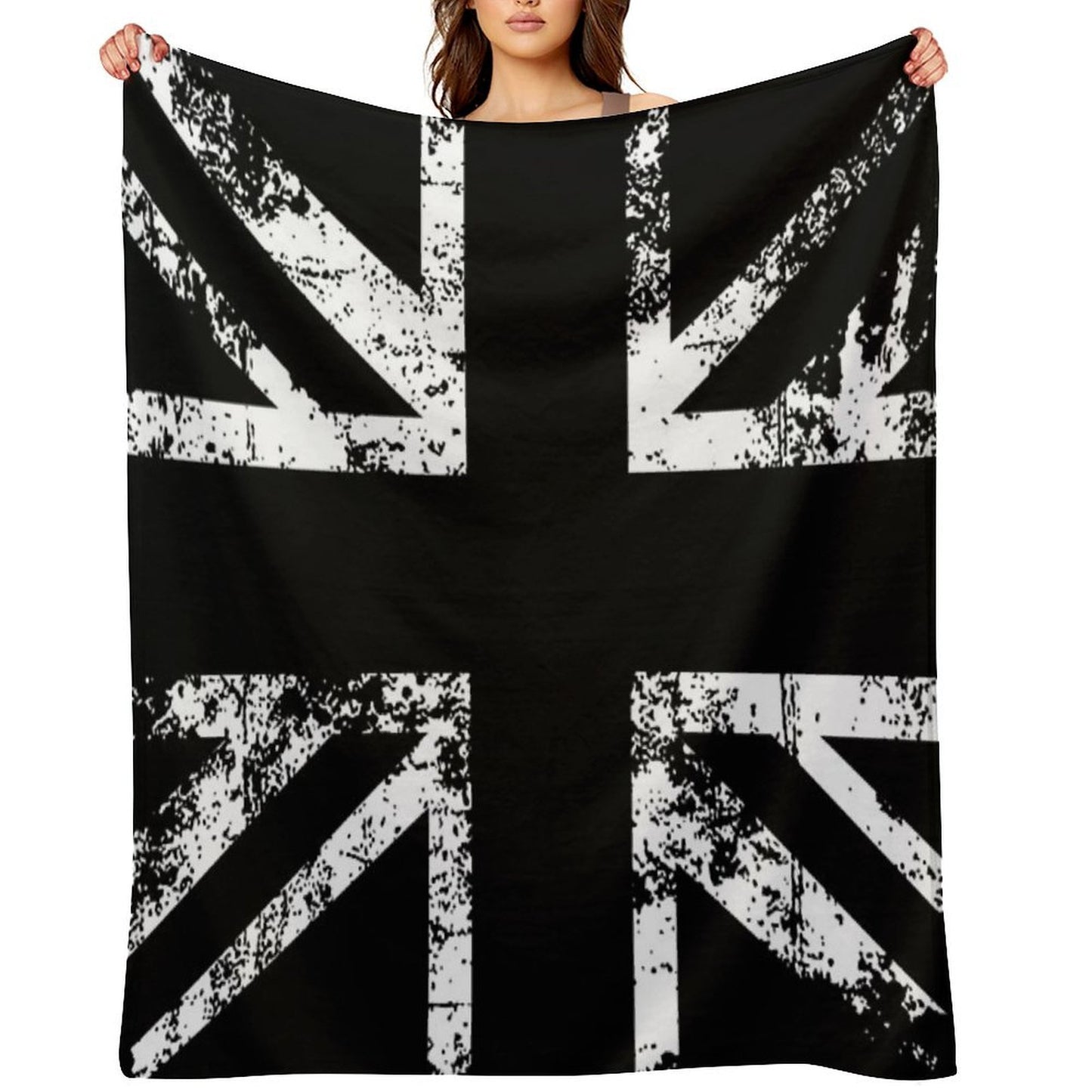 United Kingdom Black Flag Anti-pilling Throw Blanket