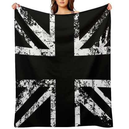 United Kingdom Black Flag Anti-pilling Throw Blanket