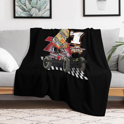 1 Tom Harris Brisca Stock Car 2021 Easy Care Throw Blanket