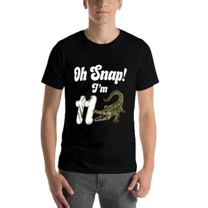 Oh Snap I'm 11 Crocodile Alligator 11th Year Old Birthday  Lightweight T-Shirt