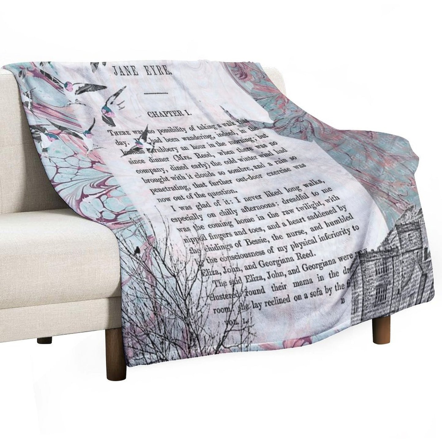 Jane Eyre Collage Gift-ready Throw Blanket