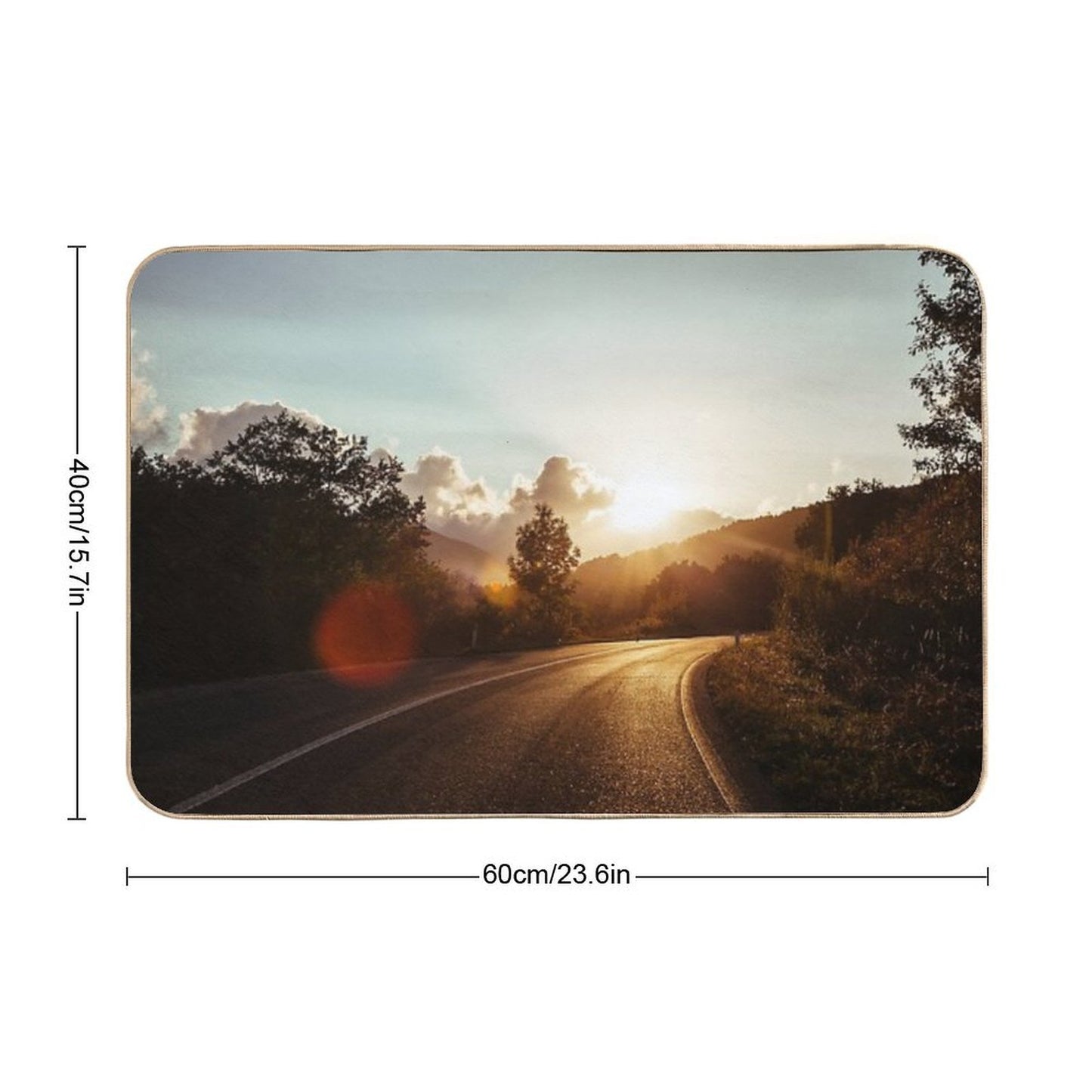 Road at Sunset  Stain-Proof Bath Mat
