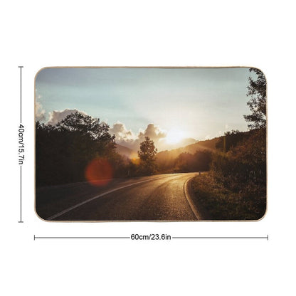 Road at Sunset  Stain-Proof Bath Mat