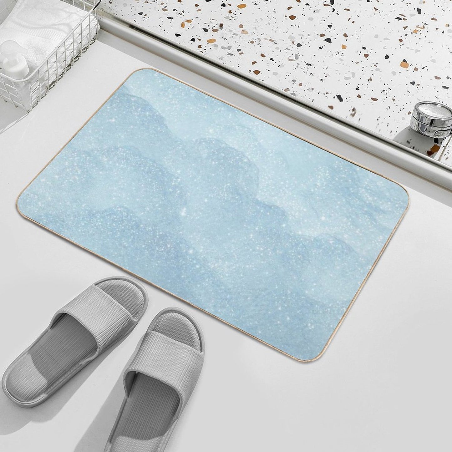 Comfy Snowstorm  Eco-Friendly Bath Mat