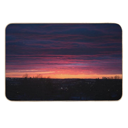 Orange And Purple Sunset  Dirt-Trapping Bath Mat