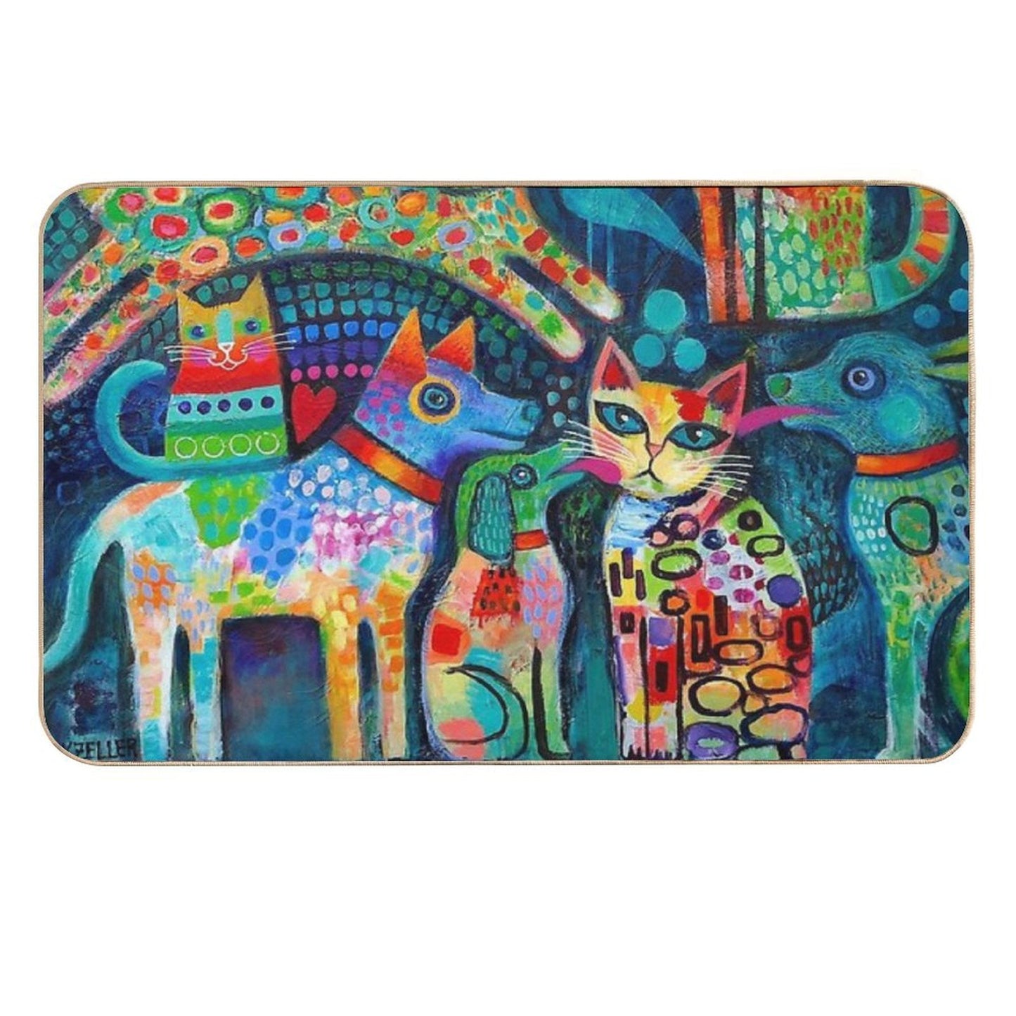 Dogs And Cats  Stain-Proof Bath Mat