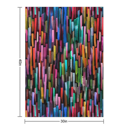 Multicolored Watercolor Stripes Pattern Multi-functional Throw Blanket