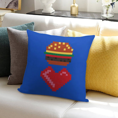 8-BIT BURGER LOVE Soft Decorative Cover Throw Pillow