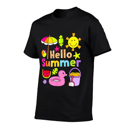 Hello Summer Happy Last Day School Summer Vacation Toddler  Stretchy T-Shirt