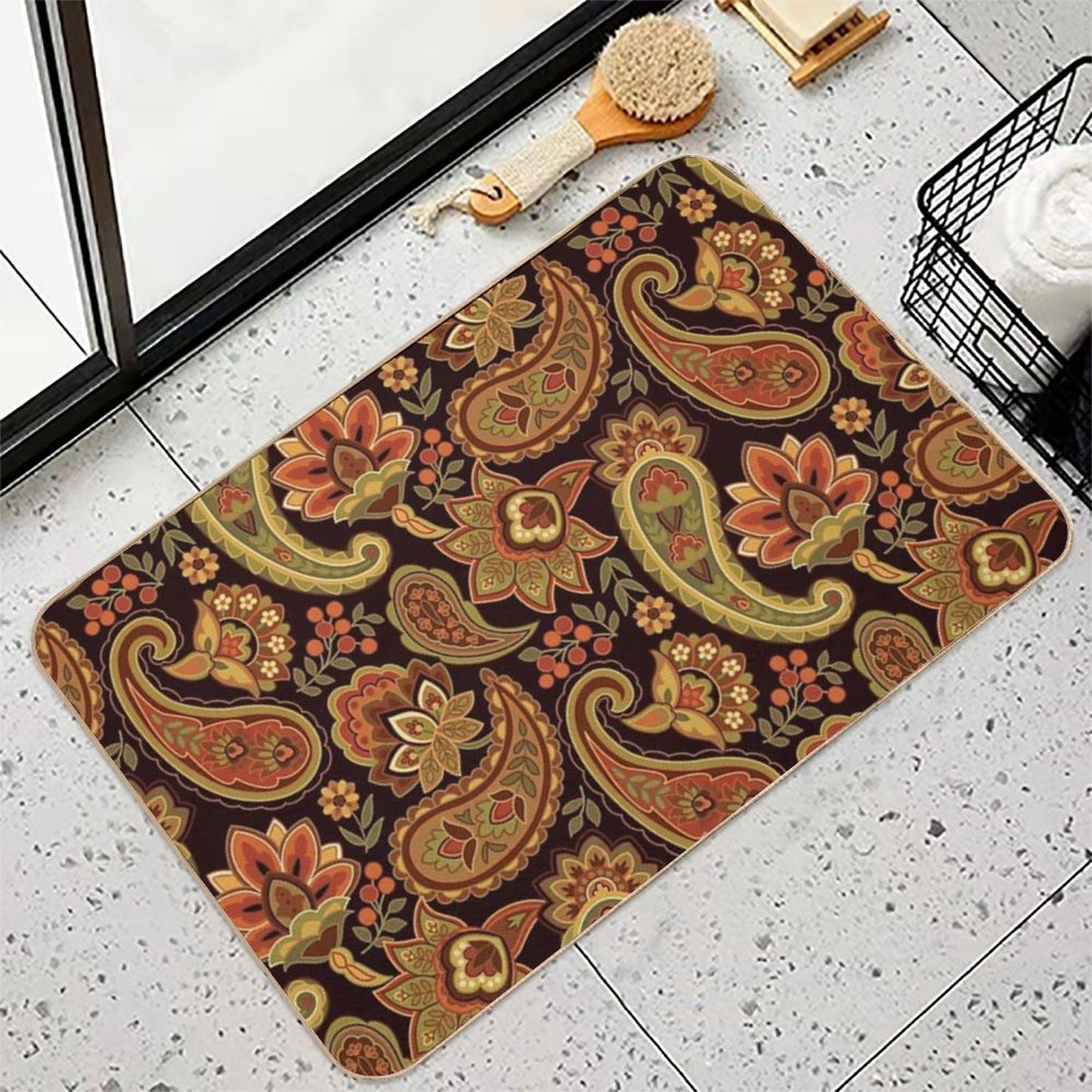 Autumn Paisley  Non-Slip Bath Mat