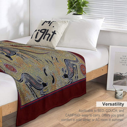 AUSTRALIAN ABORIGINAL  Vintage Art Print All-season Throw Blanket