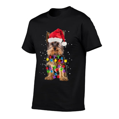 Yorkie Christmas Yorkie Dog Xmas Gift  Rolled Sleeves T-Shirt