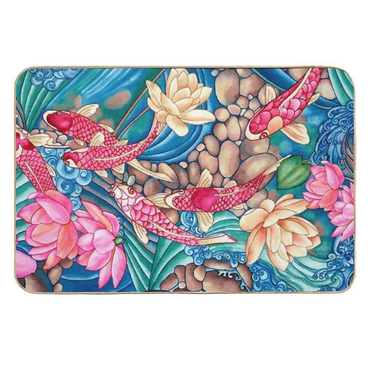 Koi Pond  Slip-Resistant Bath Mat