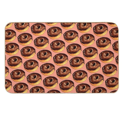 Chocolate Donut Pattern - Pink  Easy To Clean Bath Mat