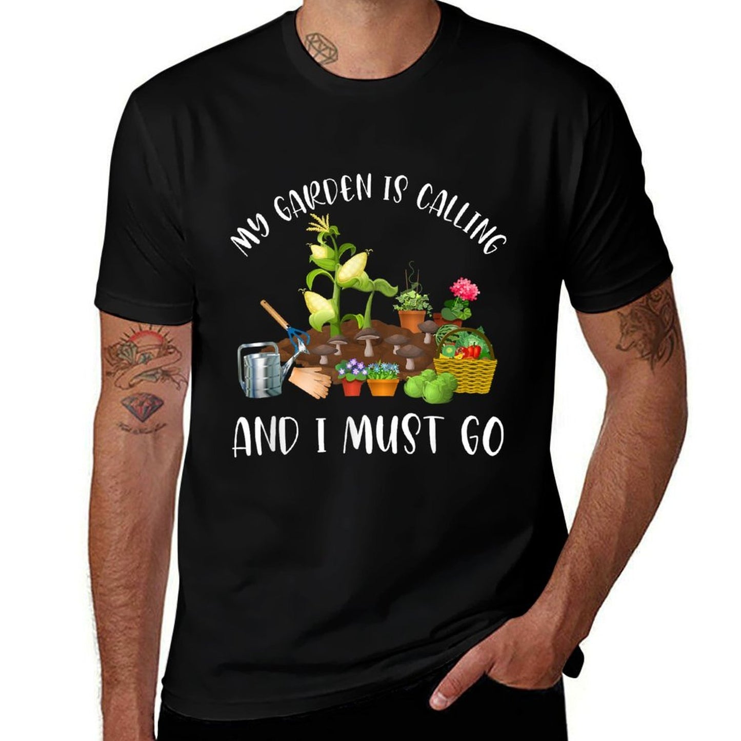 My Garden Is Calling And I Must Go Funny Gardener Gardening  Breathable T-Shirt