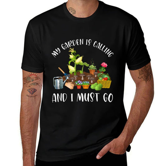 My Garden Is Calling And I Must Go Funny Gardener Gardening  Breathable T-Shirt