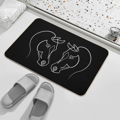 Arabian Horse Face One Line Art  Multi-Purpose Bath Mat