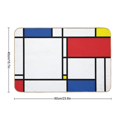 Mondrian Minimalist De Stijl Modern Art I.I © Fatfatin Durable Bath Mat