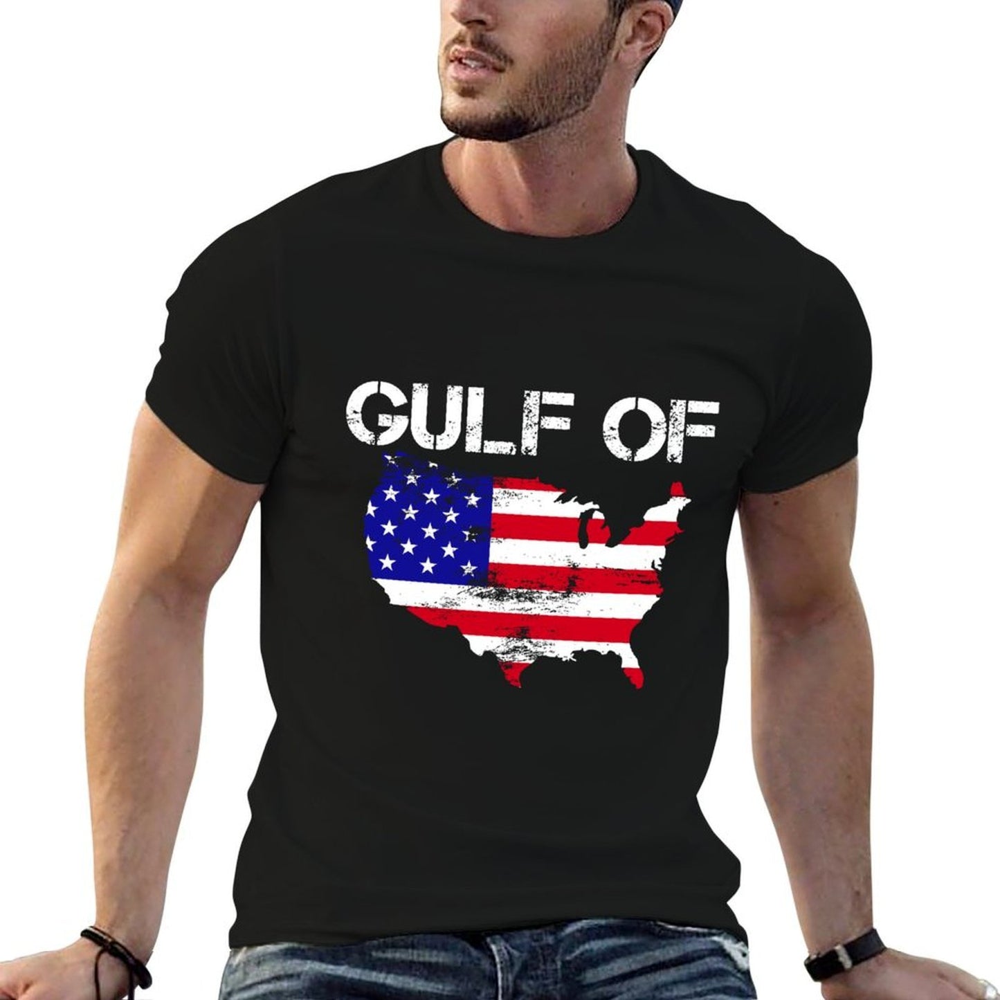 Gulf of USA America Funny USA Map 4th of July Pride  Graphic-printed T-Shirt