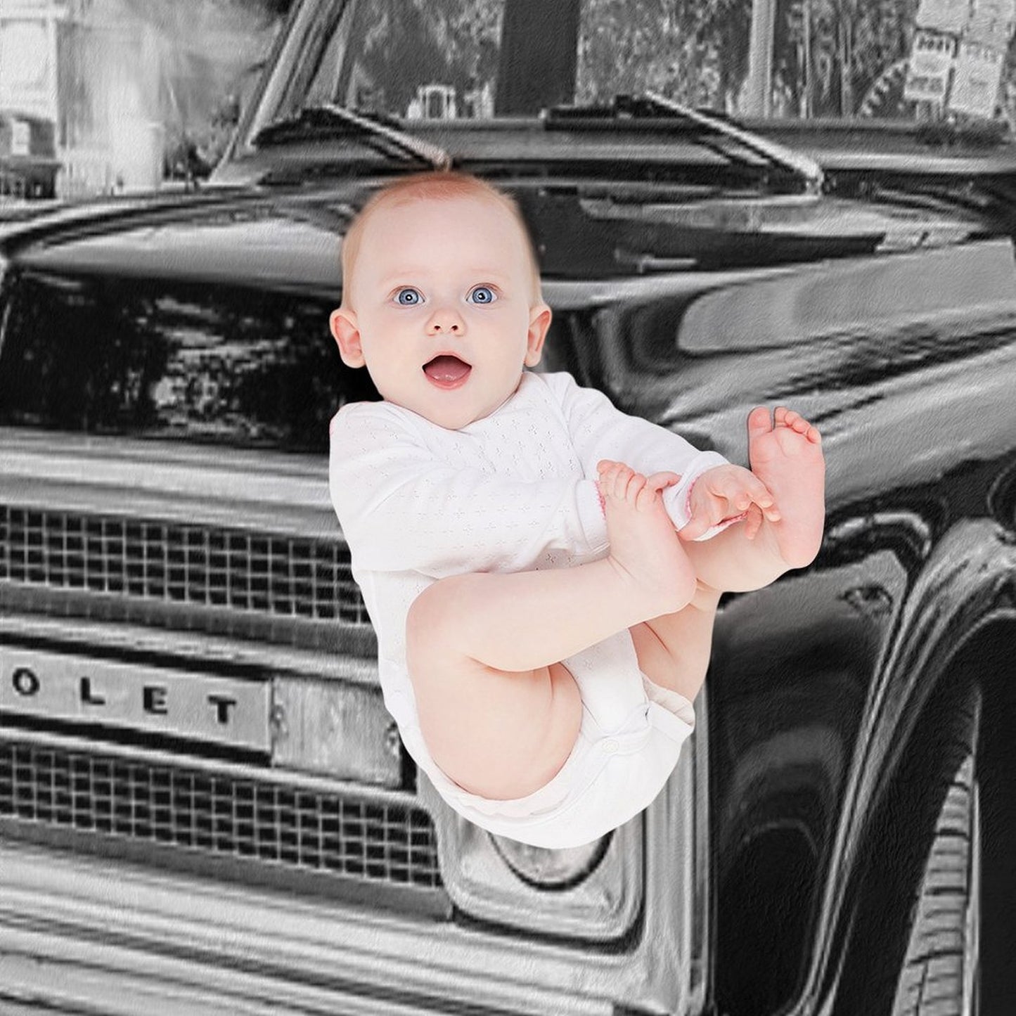 1969 Black Chevy C10 Pick Up Truck X110 Compact Throw Blanket