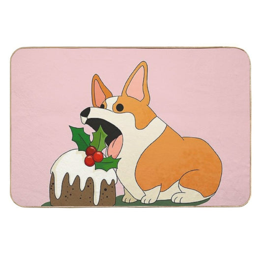 Christmas Corgi  Rapid-Drying Bath Mat