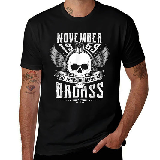 50th Birthday Gift November 1969, Badass Biker Style  Graphic-printed T-Shirt
