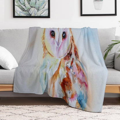 Barn Owl Durable Throw Blanket