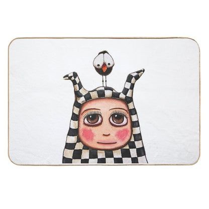 The Harlequin Girl And Crow  Odorless Bath Mat