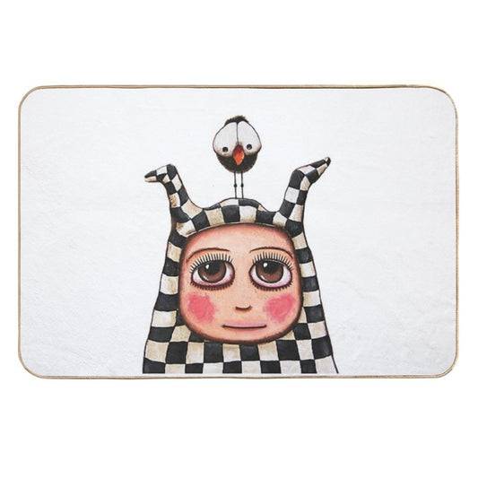 The Harlequin Girl And Crow  Odorless Bath Mat