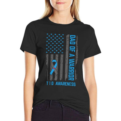 Type 1 Diabetes Awareness T1D Dad of Warrior Type 1 Diabetic  Odor-resistant T-Shirt