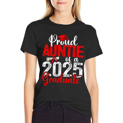 Proud Auntie Of A Class Of 2025 Graduate Senior Graduation  Heathered Texture T-Shirt