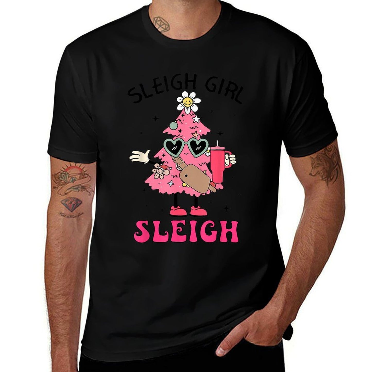 Pink Christmas Tree Bougie Belt Bag Sleigh Girl Sleigh Xmas  Quick-drying T-Shirt